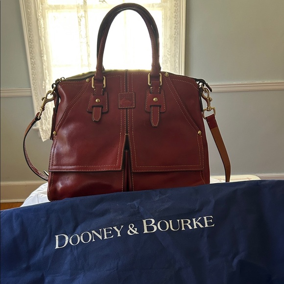 Dooney & Bourke Handbags - Dooney & Bourke Clayton Bordeaux Leather Satchel